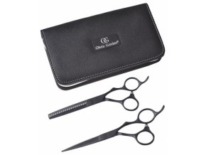 OLIVIA GARDEN SilkCut PRO SHEAR KIT Matt Black 5,75' + 6'35T  - sada nůžek pro praváky