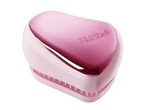 TANGLE TEEZER Compact Baby Doll Pink - kompaktní kartáč na vlasy - lesklý růžový