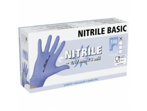 NITRILE BASIC Blu M Nitrilové rukavice pro vícenásobné použití 100ks modré - velikost Medium