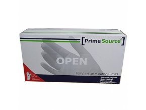 PRIME SOURCE M 7-8 Vinyl Examination Gloves 100ks - jednorázové vinylové rukavice - střední M