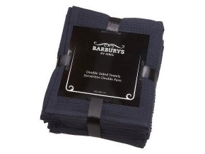 BABURYS Towels Black 6ks - kadeřnické bavlněné ručníky 50x80cm, 100% bavlna - černé