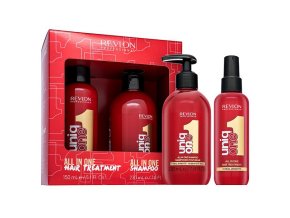 Revlon Professional Uniq One All in One Treatment & Shampoo sada pro hebkost a lesk vlasů 150 ml + 230 ml