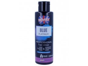 RONNEY Blue Platinum Hair Rinse 150ml - přeliv proti žlutému nádechu vlasů