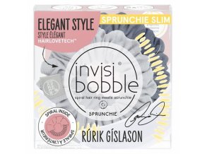 INVISIBOBBLE SPRUNCHIE SLIM Rúrik Gíslason 2ks - Látkové gumičky do vlasů - světle a tmavě šedá