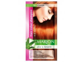 MARION Hair Color Shampoo 91 Copper - barevný tónovací šampon 40ml - měděná