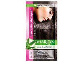 MARION Hair Color Shampoo 59 Ebony Black - barevný tónovací šampon 40ml - ebenově černá