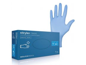 MERCATOR Nitrylex BLUE 100ks M - nitrilové rukavice pro vícenásobné použití - modré