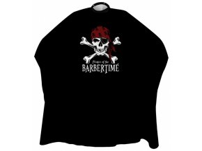 BARBERTIME Crystal Barber Cape - barber pláštěnka pirátský znak - černá