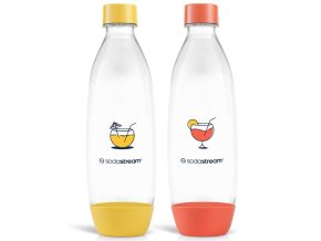 SODASTREAM FUSE 2x1l Orange And Yellow - plastové láhve vhodné do myčky - oranžová a žlutá