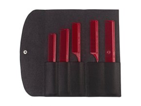 JRL Professional Barber Styling Comb Set - sada 5 barber hřebenů v elegantním pouzdře