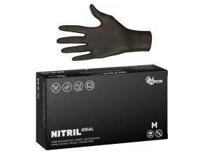 ESPEON Nitril Ideal BLACK 100ks M - nitrilové rukavice pro vícenásobné použití - černé