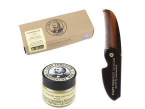 CAPTAIN FAWCETT vosku a skládacího hřebínku na knír Sandalwood 2