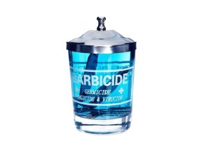 Malá skleněná nádoba na dezinfekci BARBICIDE Glass manicure table jar 120 ml