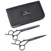 OLIVIA GARDEN SilkCut SET PRO Thinner Matt Black LEFT - sada nůžek pro leváky