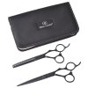 Sada kadeřnických 6,5 a efilačních 6,35 nůžek pro praváky SilkCut Pro Matt Black Olivia Garden