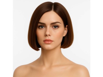 Paruka z pravých vlasů Lace - barva kaštan s melírem