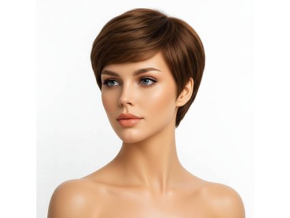 Paruka z umělých vlasů - Clair svělte hnědá