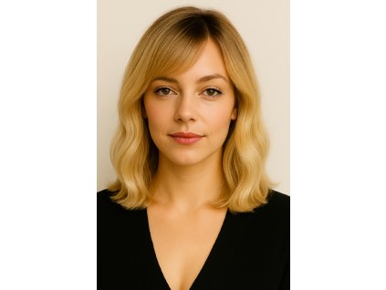 Paruka z evropských vlasů, barva blond s odrostem.