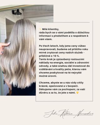 ✨ Milé klientky, ráda bych se s vámi podělila o důležitou informaci s předstihem a s respektem k vám všem. Po třech...