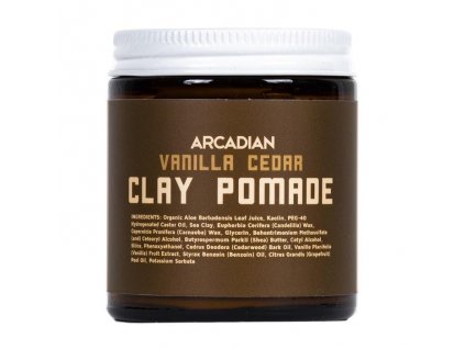 Arcadian clay pomade vanilla cedar hlina na vlasy 01