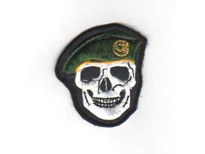 Nášivka Lebka s baretem - zelená