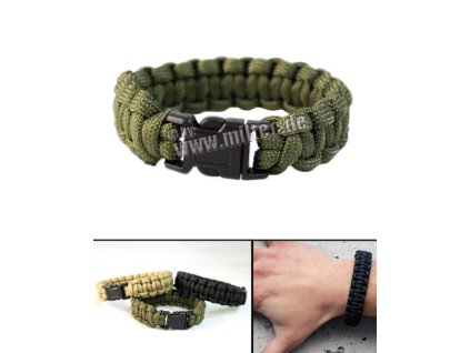 Žoldácký / PARA náramek 22mm OLIV (Paracord Bracelet)