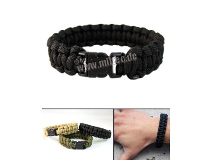 Žoldácký / PARA náramek 22mm BLACK (Paracord Bracelet)