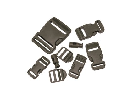 Sada vojenských přezek na opravu výstroje, oliv