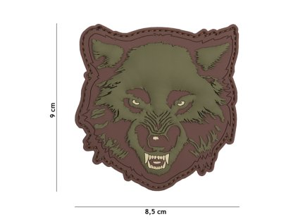Nášivka VLK 3D zelený (velcro)