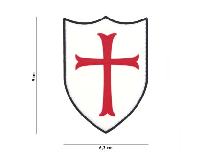 Nášivka CRUSADER 3D bílá (velcro)