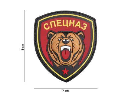 Nášivka SPECNAZ Medvěd štít barevný 3D (velcro)