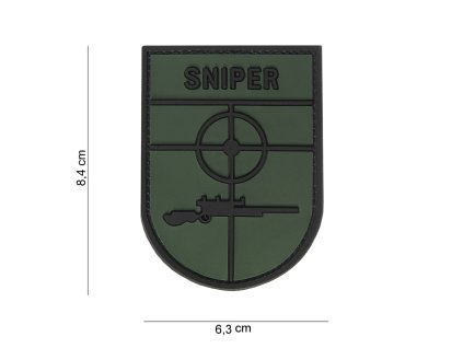 Nášivka SNIPER 3D oliv (velcro)