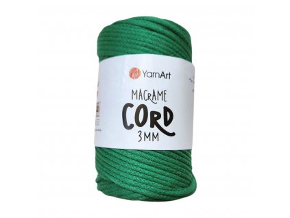 yarn art macrame cord 3 mm smaragdová 759