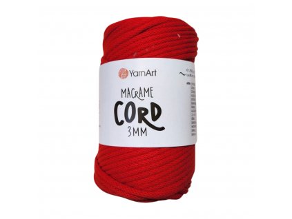 yarn art macrame cord 3mm červená 773