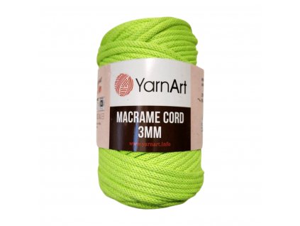 yarn art macrame cord 3 mm neonovo žltá 801