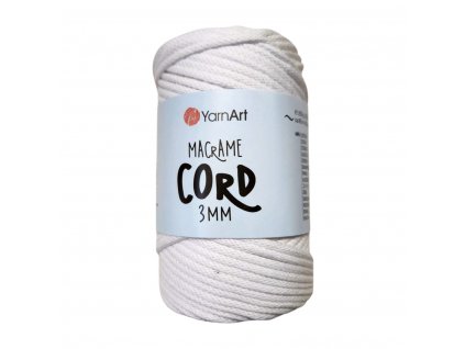 yarn art macrame cord 3mm biela 751
