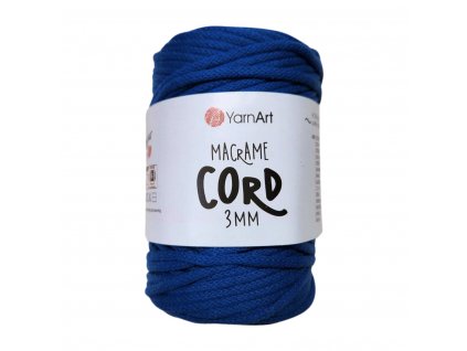 yarn art macrame cord 3 mm modrá kráľovská 772