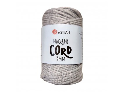 yarn art macrame cord 3mm sivá 756