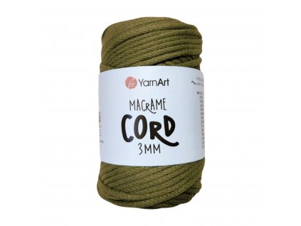 yarn art macrame cord 3mm olivová 787