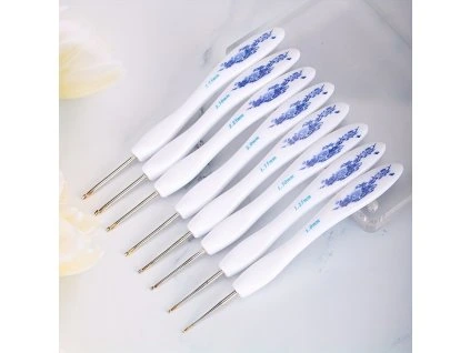 Háček kovový se zlatou špičkou - sada 8 háčků