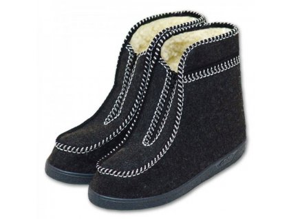Valašské boty s ovčí vlnou důchodky - šedé