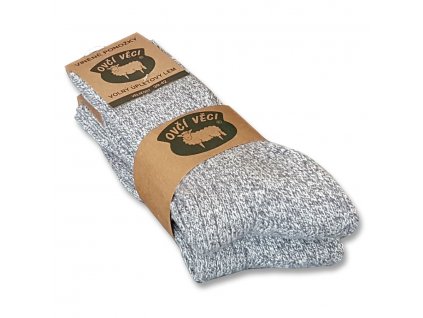 Ponožky z ovčí vlny 425 g - šedé sada 2 páry