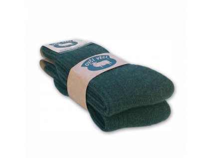 Ponožky z ovčí vlny 425 g - zelené 2 páry