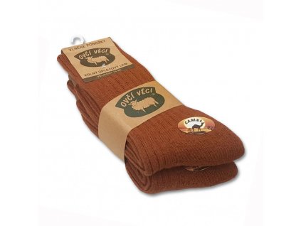 Ponožky z ovčí vlny 425 g - CAMEL 2 páry