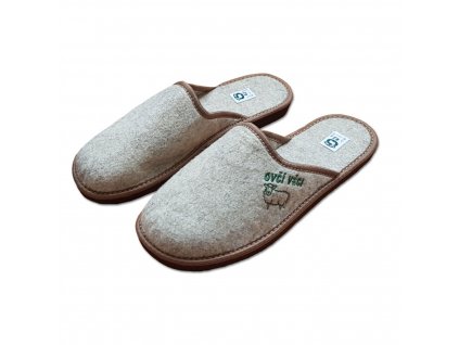Pantofle filcové uzavřené pánské, s logem
