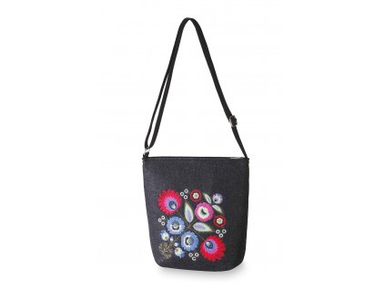 2 filcova kabelka cerna barevny ornament kvety (4)