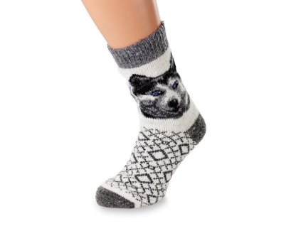 vlněné ponožky husky světlý (5)