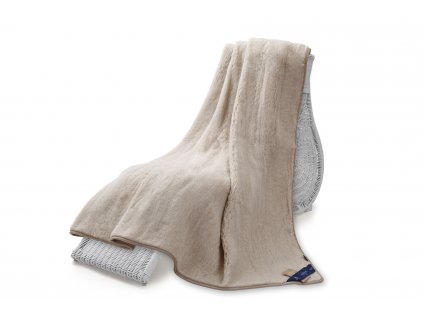 Jednostranná deka, australian merino 220x200 cm 600g béžová c