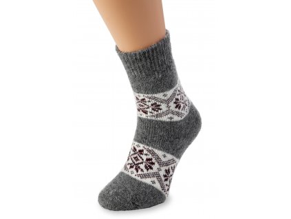 Vlněné ponožky, červenomodré vločky (2)