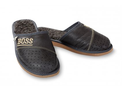 pantofle boss šedé